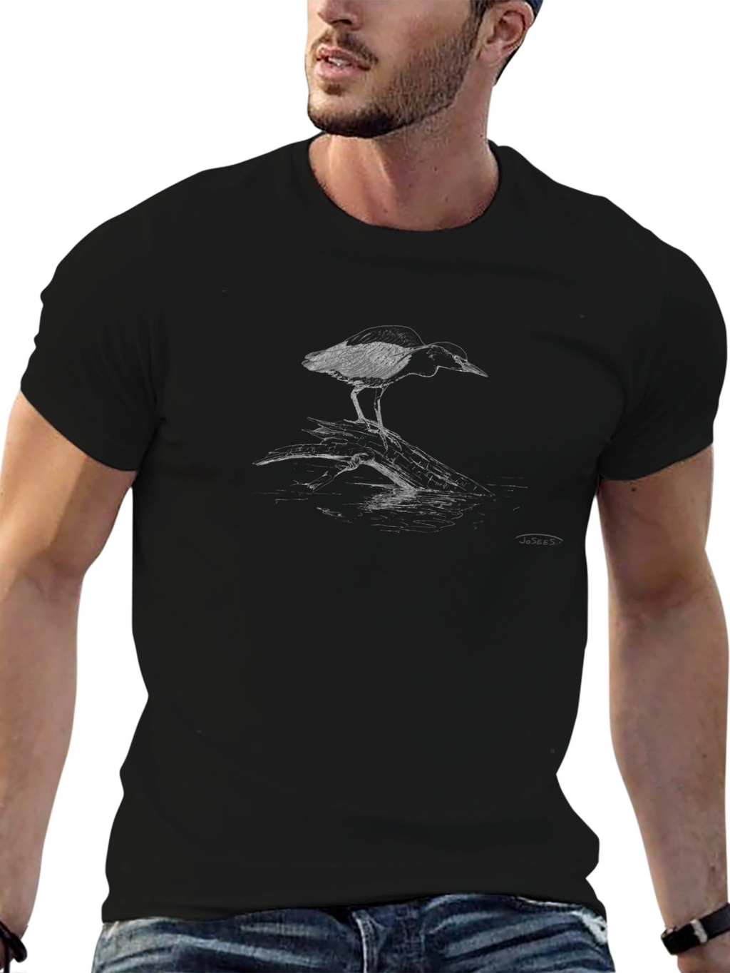 Bird Graphic Black T-Shirt