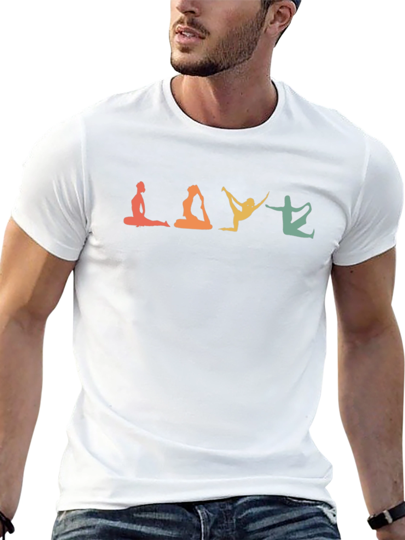 Yoga Poses Tee -  Relaxed Fit Black T-Shirt