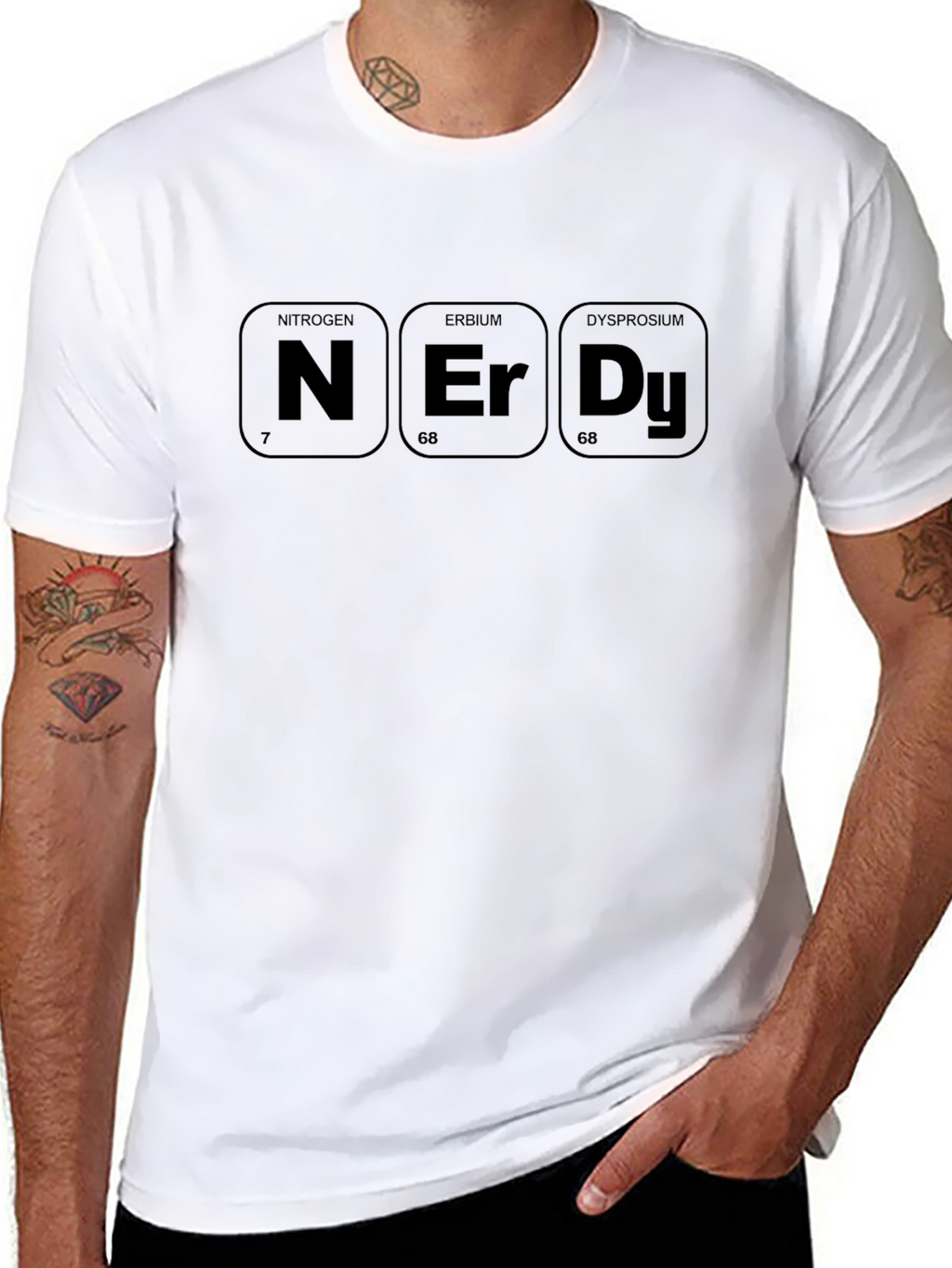 Nerdy Periodic Table Elements Black T-Shirt