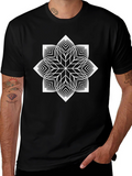 Geometric Mandala Graphic Tee - Modern Black T-Shirt