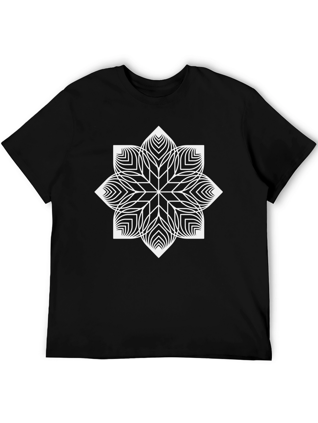 Geometric Mandala Graphic Tee - Modern Black T-Shirt