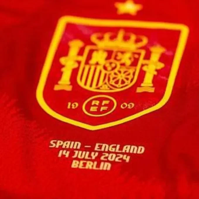 2024/25 Spain Home Red Player Version Long Sleeve Jersey Detail 3