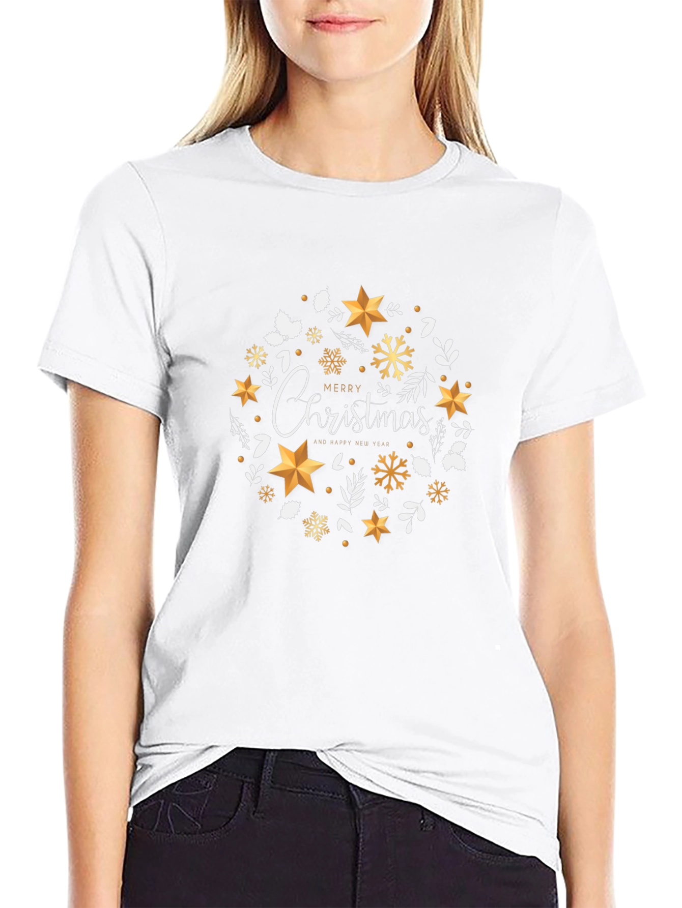 Festive Christmas Wreath Graphic Tee