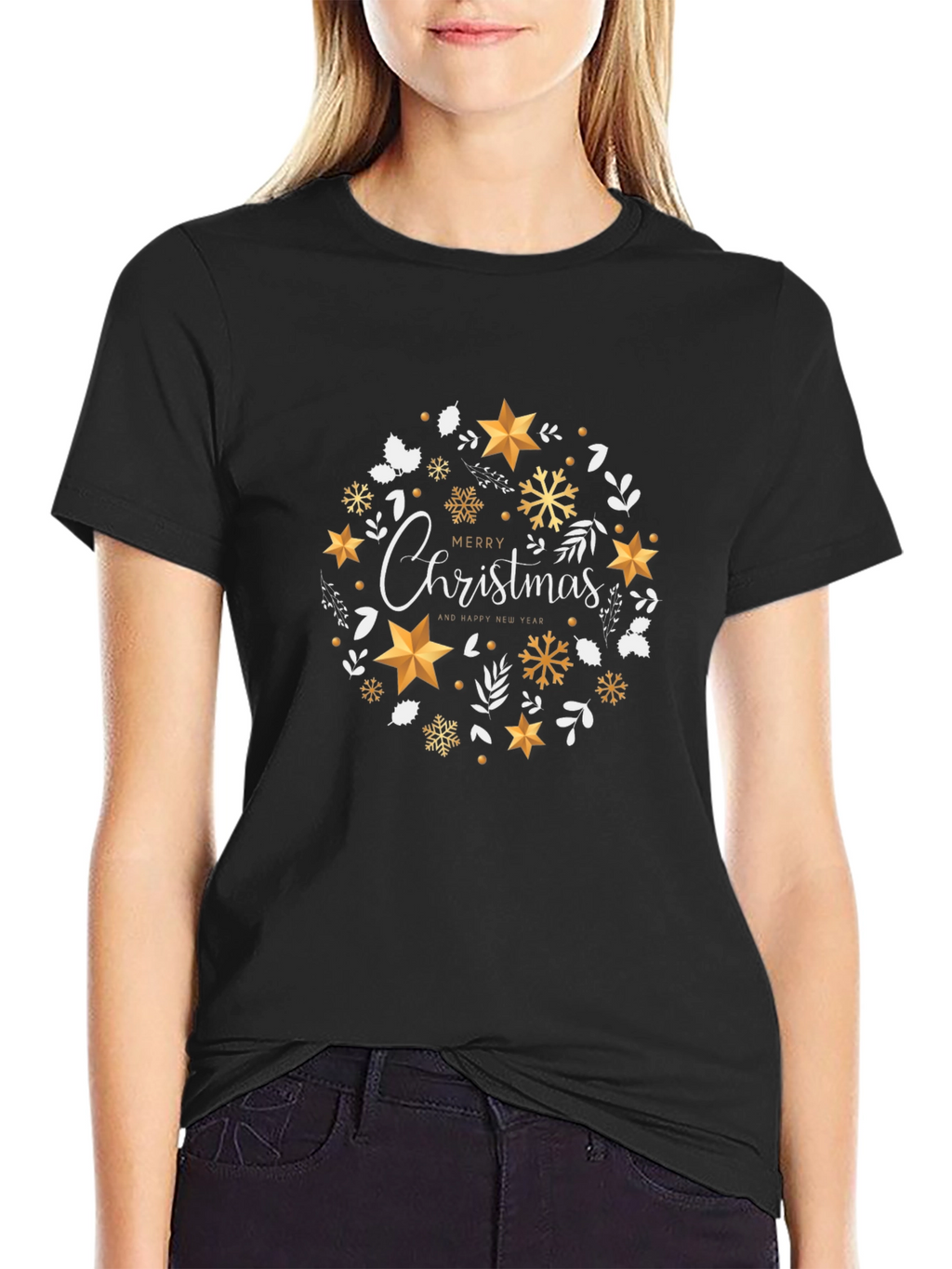 Festive Christmas Wreath Graphic Tee