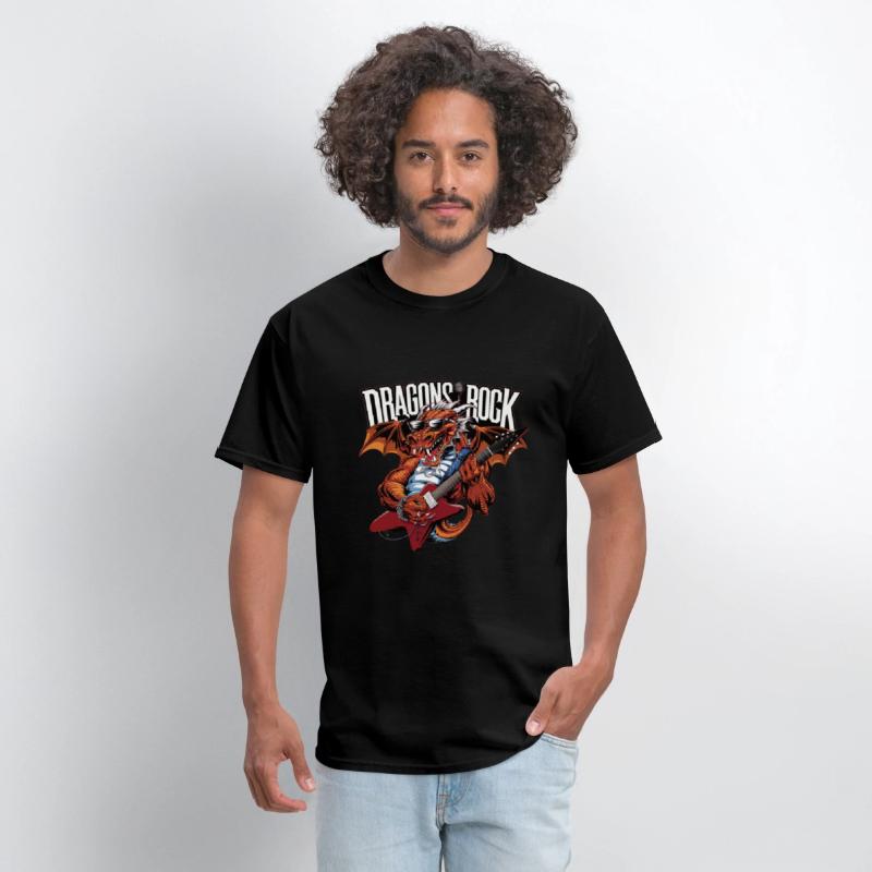 Dragon with sunglasses playing guitar