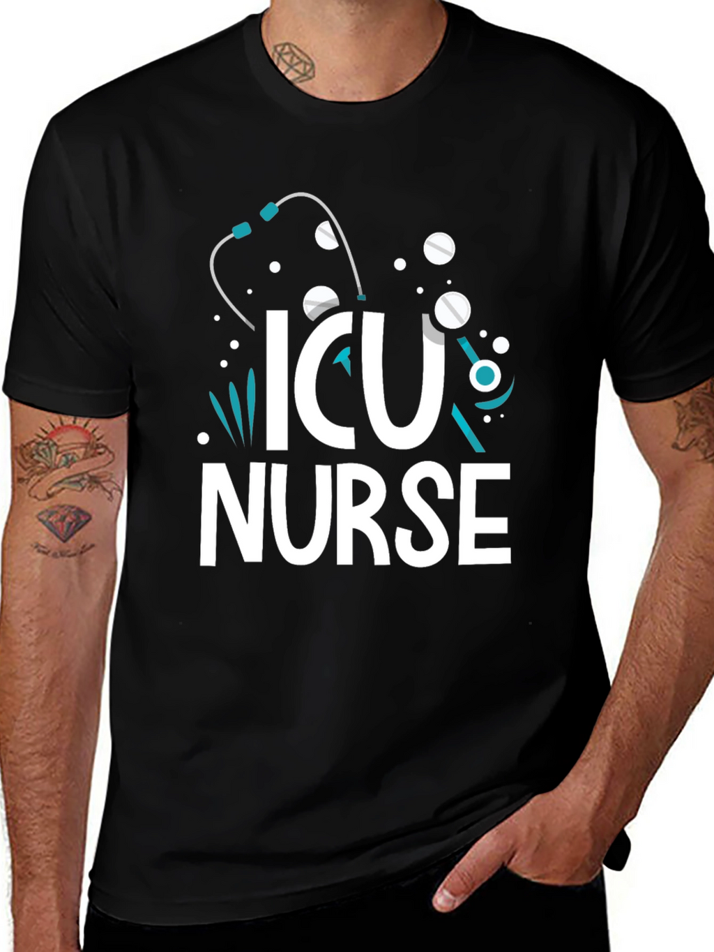 ICU Nurse T-Shirt - Graphic Print