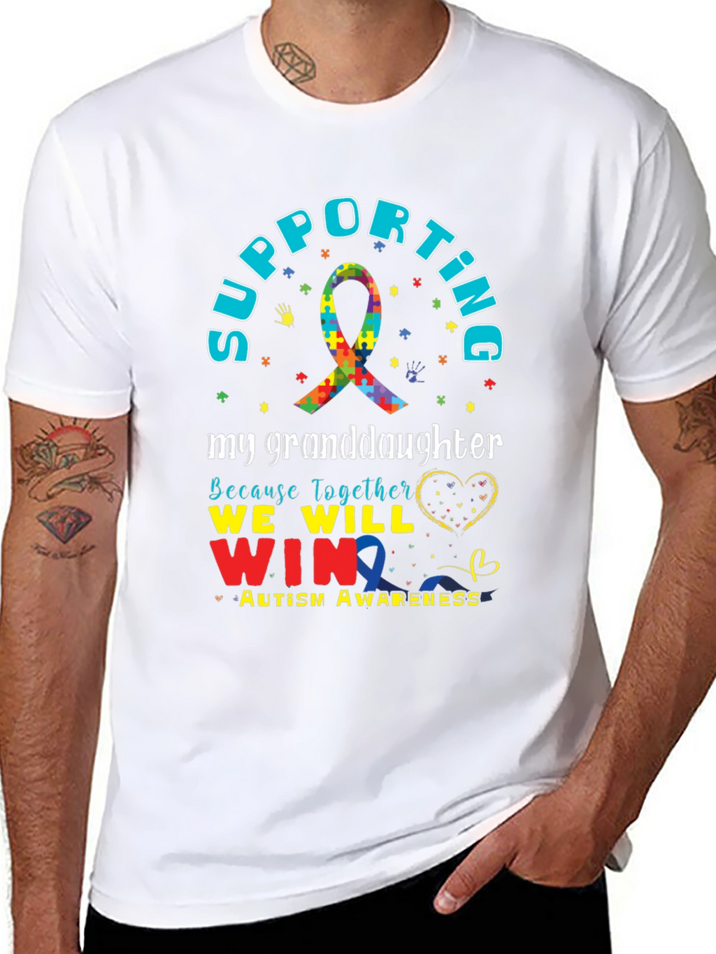 Autism Awareness Supporting My Granddaughter T-Shirt