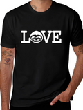 Love Sloth Graphic Tee - Black Cotton T-Shirt