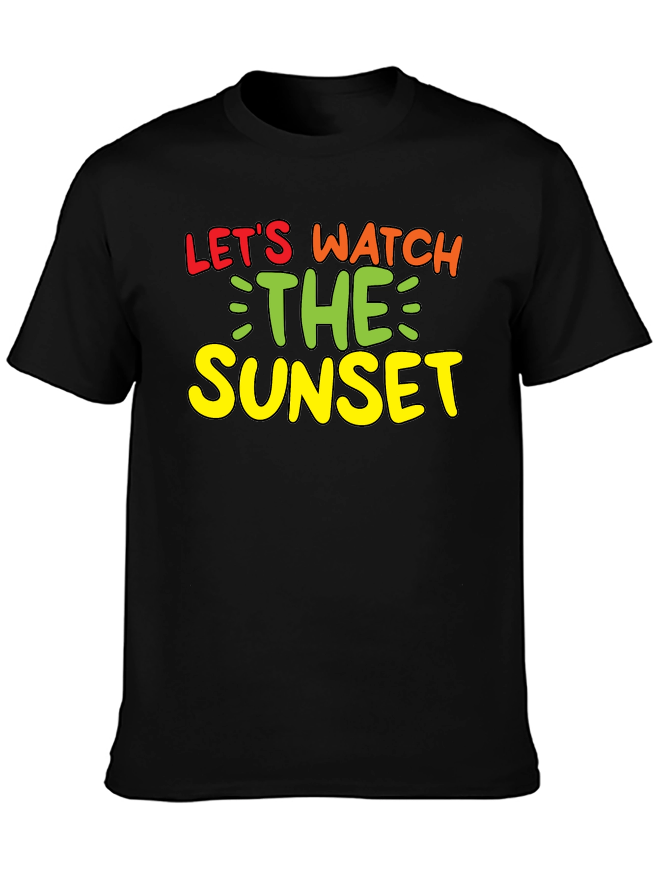 Lets Watch the Sunset Black Graphic Tee