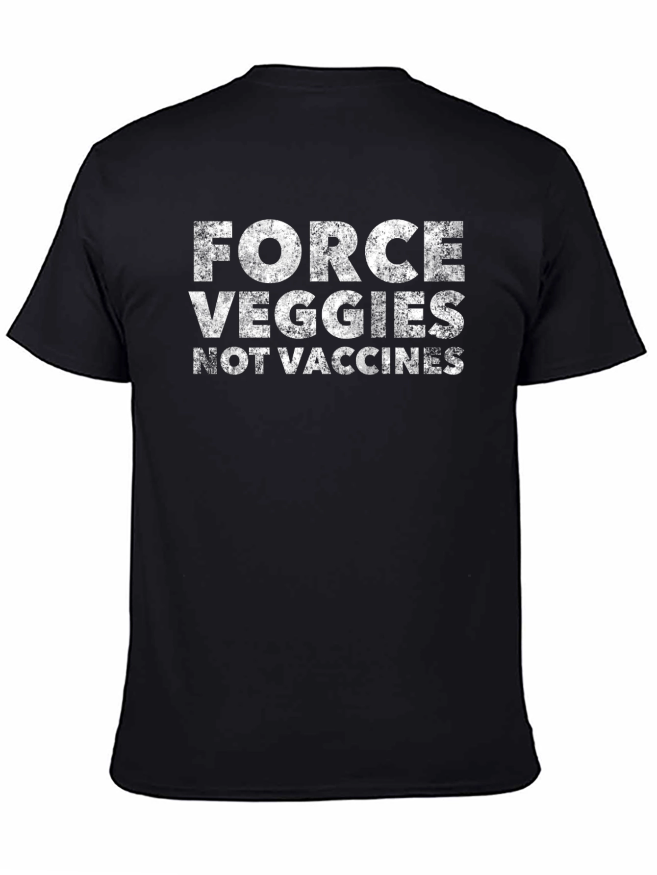 Force Veggies Not Vaccines Graphic Tee - Black