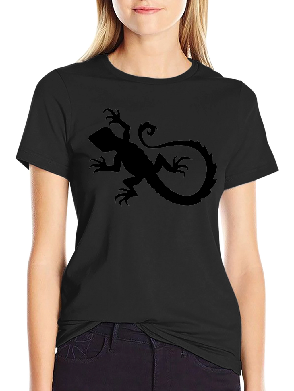 Black Lizard Graphic Tee - Cool Reptile Design