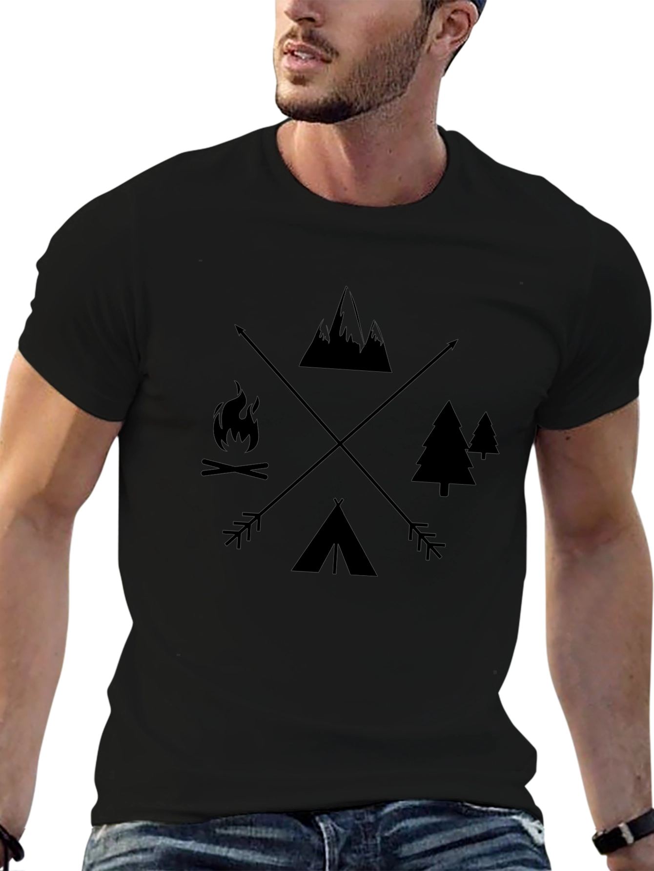 Outdoor Adventure Graphic Tee - Camping Design
