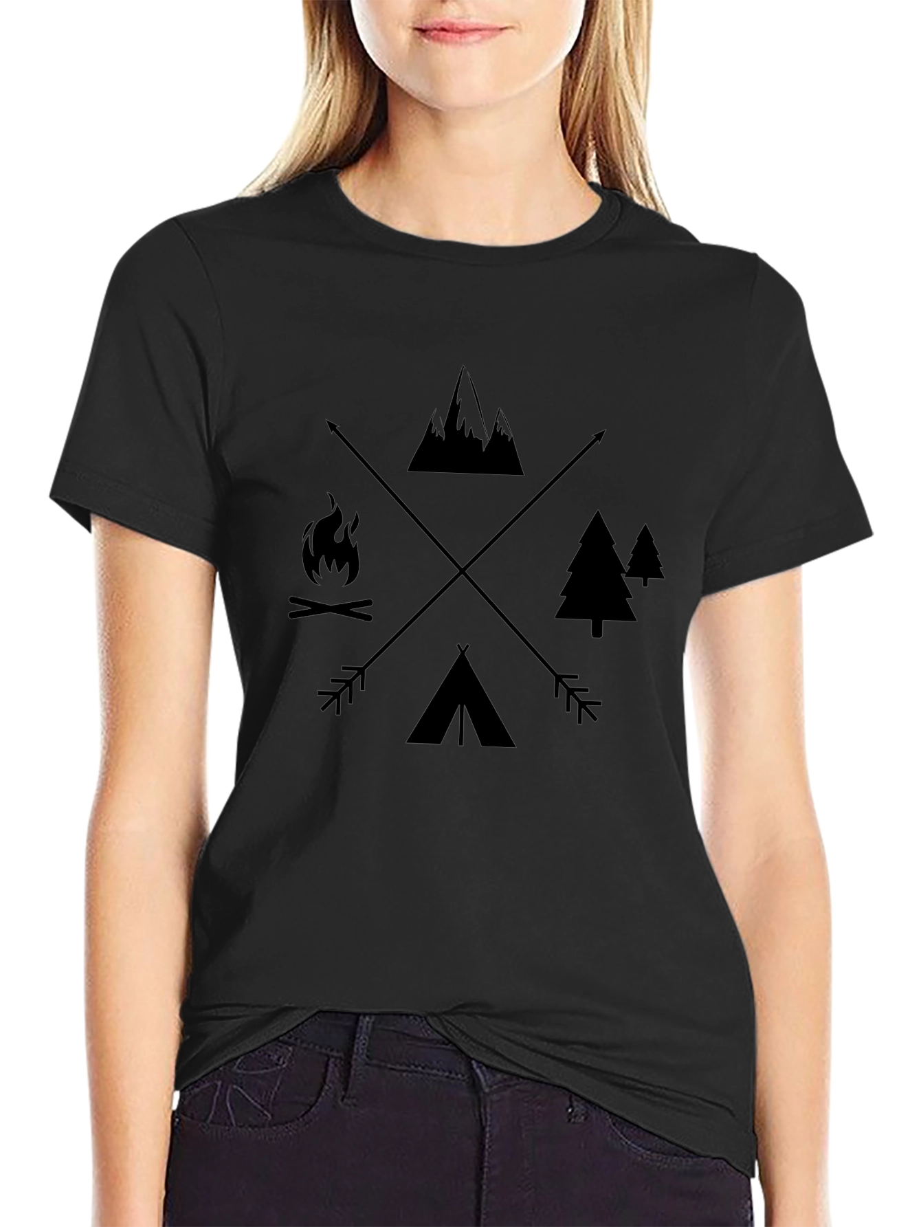 Outdoor Adventure Graphic Tee - Camping Design
