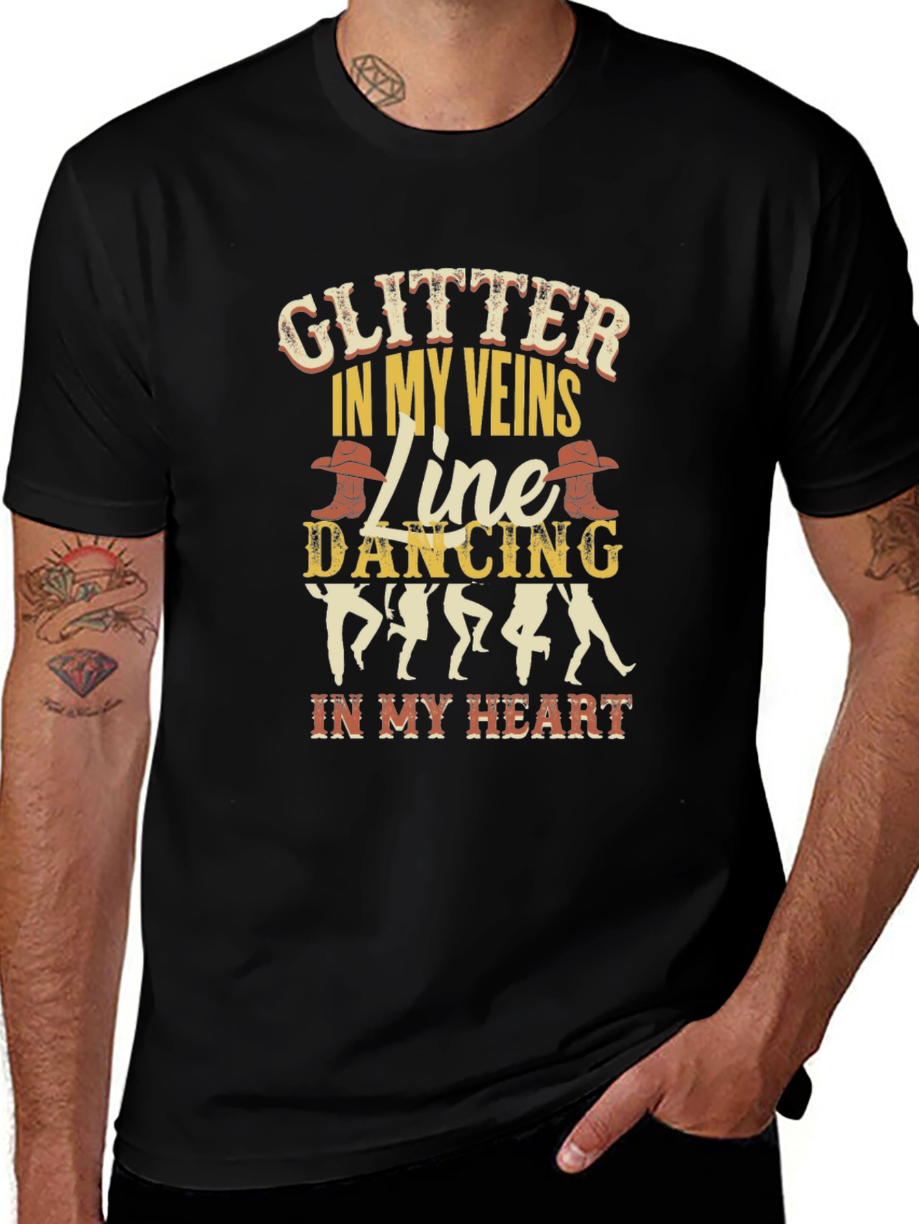 Glitter In My Veins Line Dancing T-Shirt