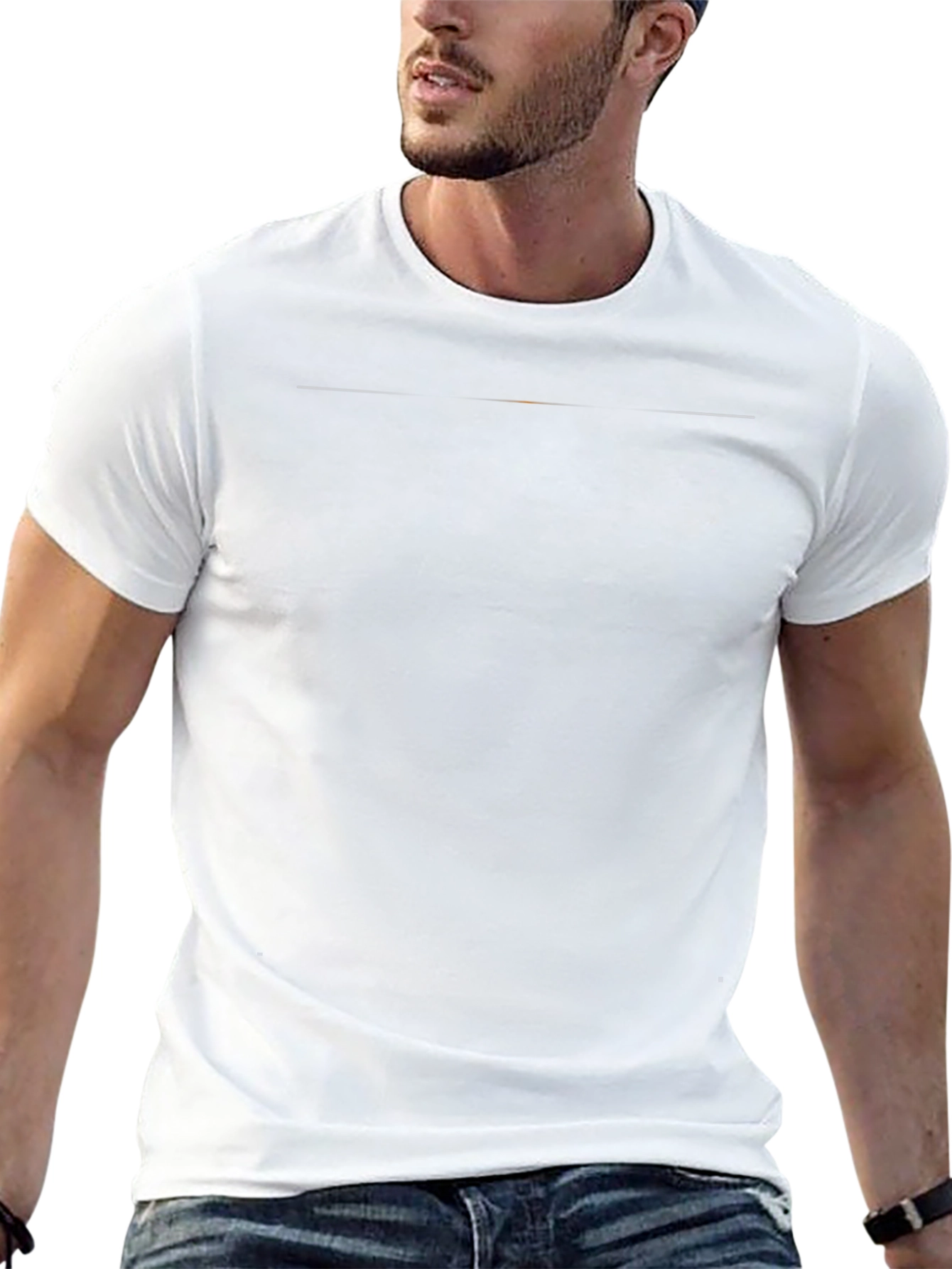 Mens Solid Black Casual T-Shirt