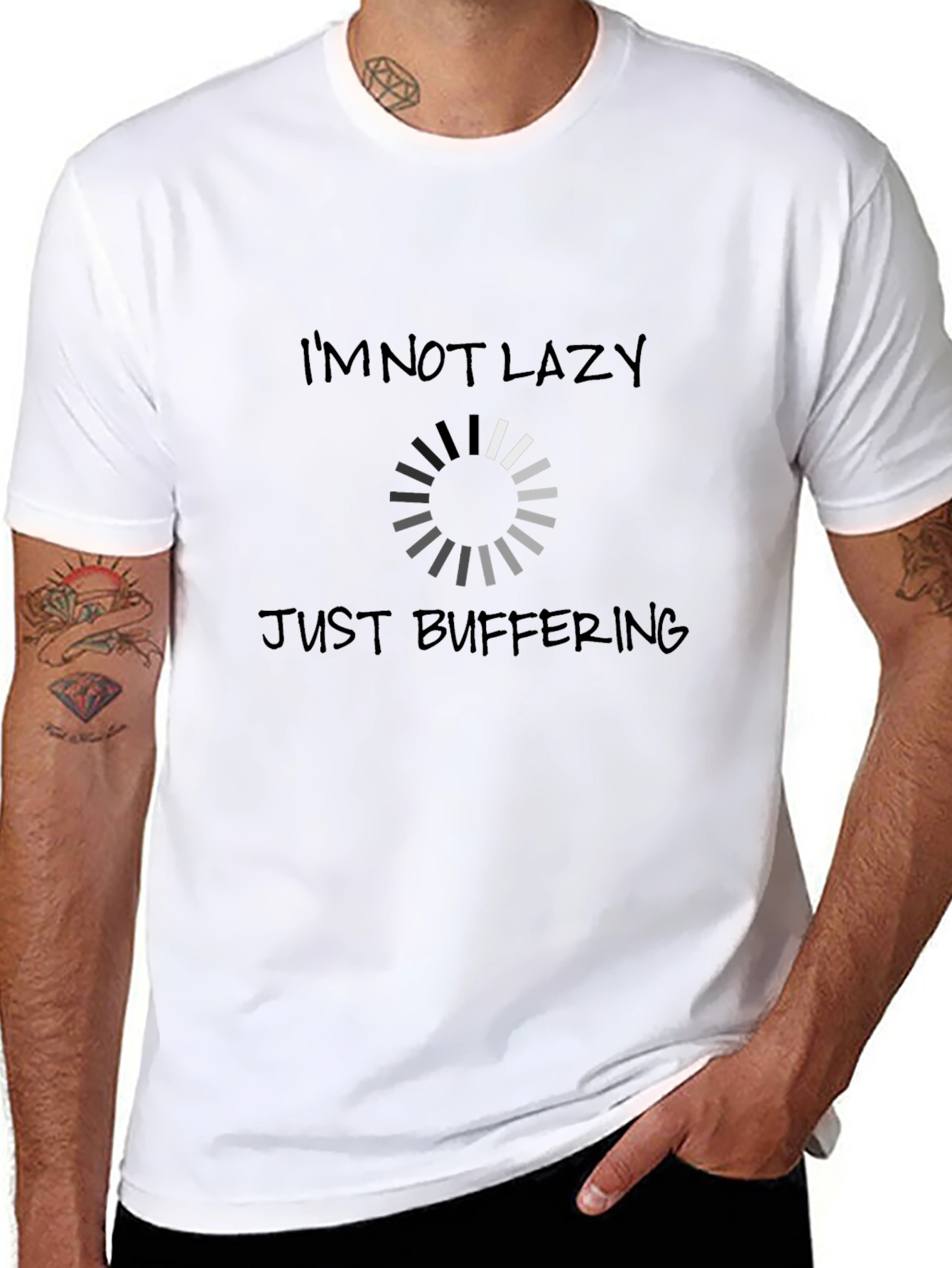 Im Not Lazy Just Buffering - Funny Mens T-Shirt