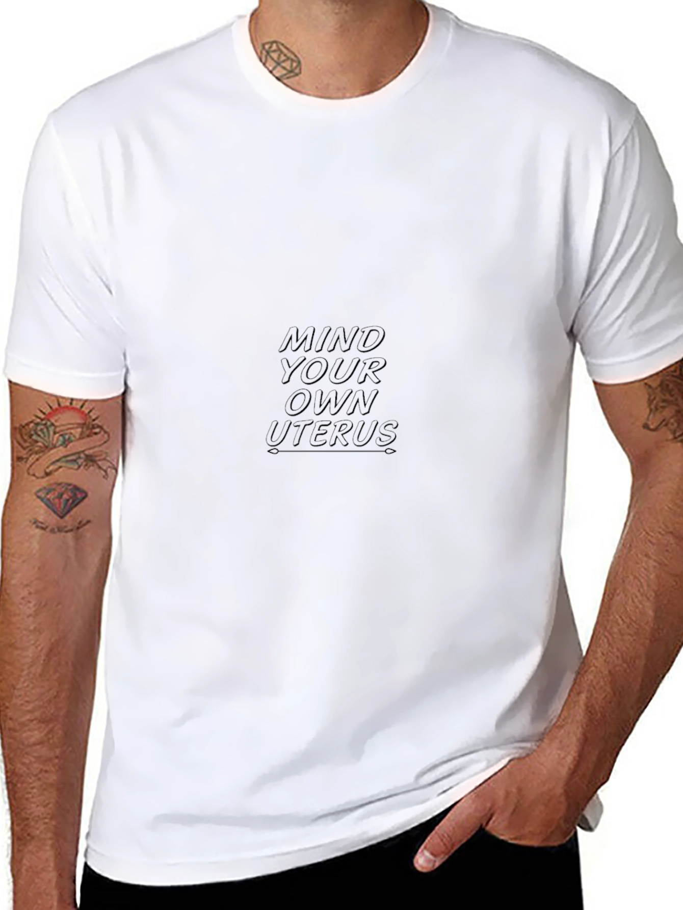 Mind Your Own Uterus T-Shirt - Black