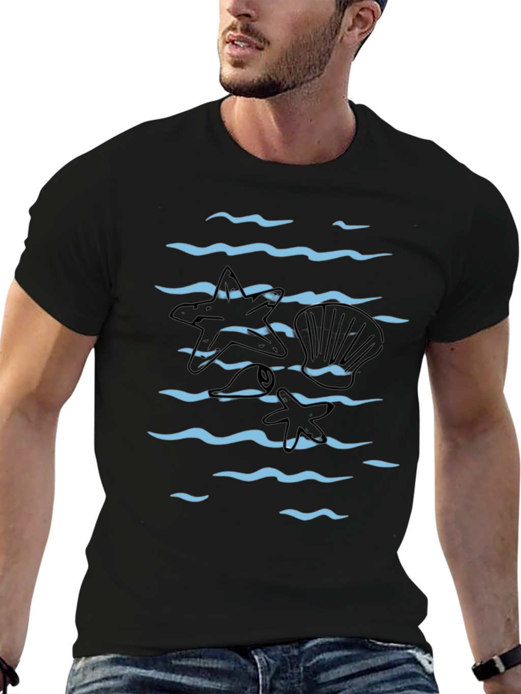 Ocean Wave Starfish Graphic Tee