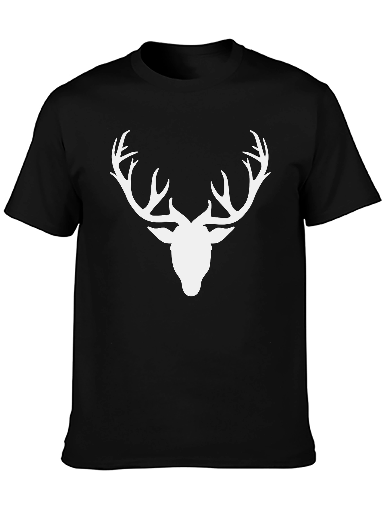 Mens Deer Antler Graphic Tee - Black