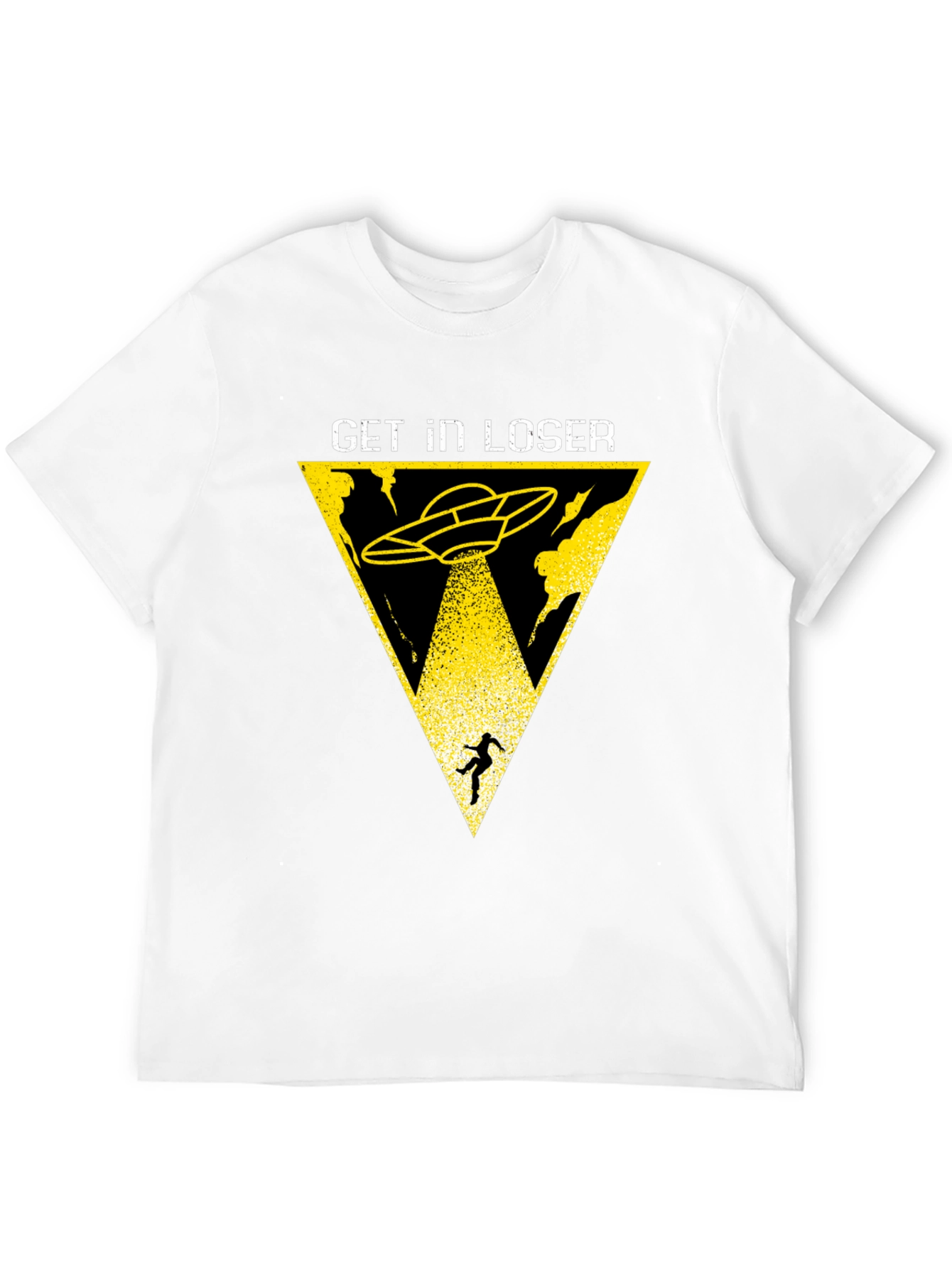 Get In Loser Alien Abduction Black T-Shirt
