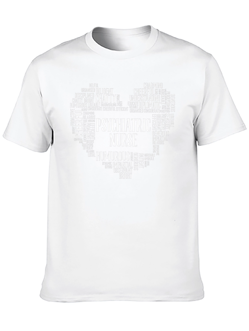 Psychiatric Nurse Heart Word Art Graphic T-Shirt
