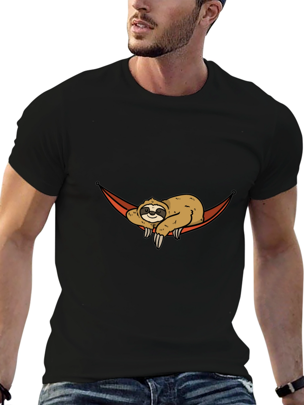Sloth Hammock Graphic Tee - Relaxed Style