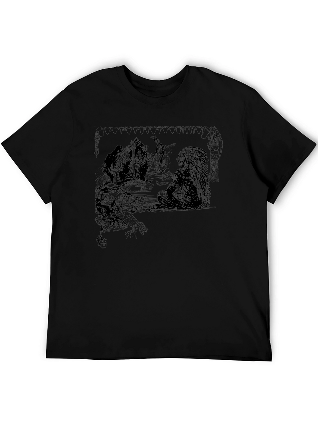 Graphic Print Black Casual T-Shirt