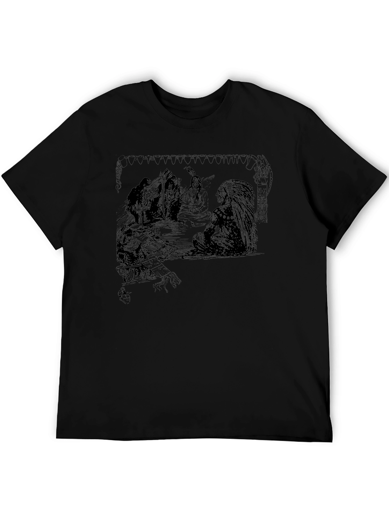 Graphic Print Black Casual T-Shirt