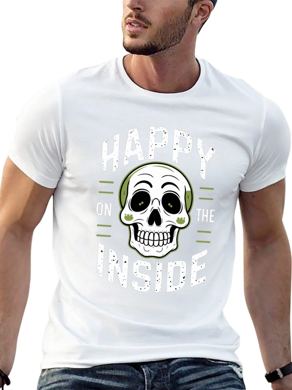 Happy on the Inside Skull Graphic T-Shirt