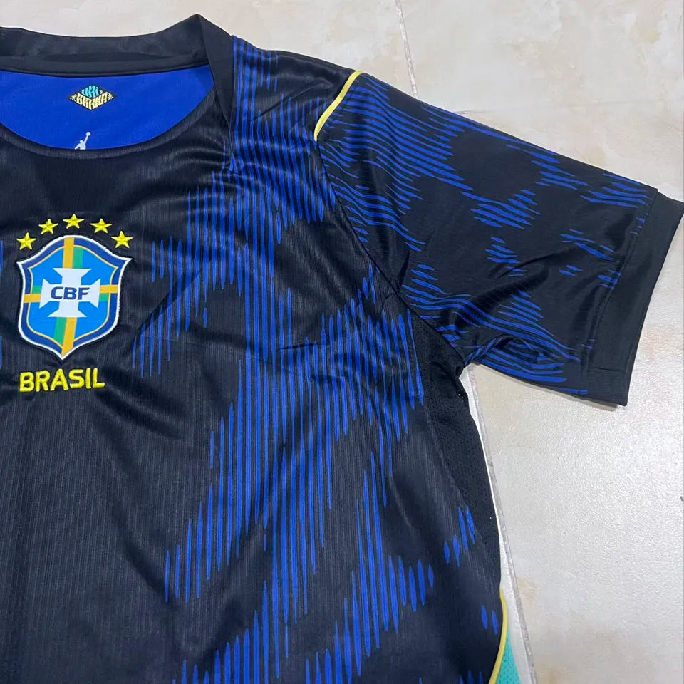 NEYMAR JR #10 Brazil 1:1 Quality Away Blue Fans Soccer Jersey 2026/27 ★★ Detail 3