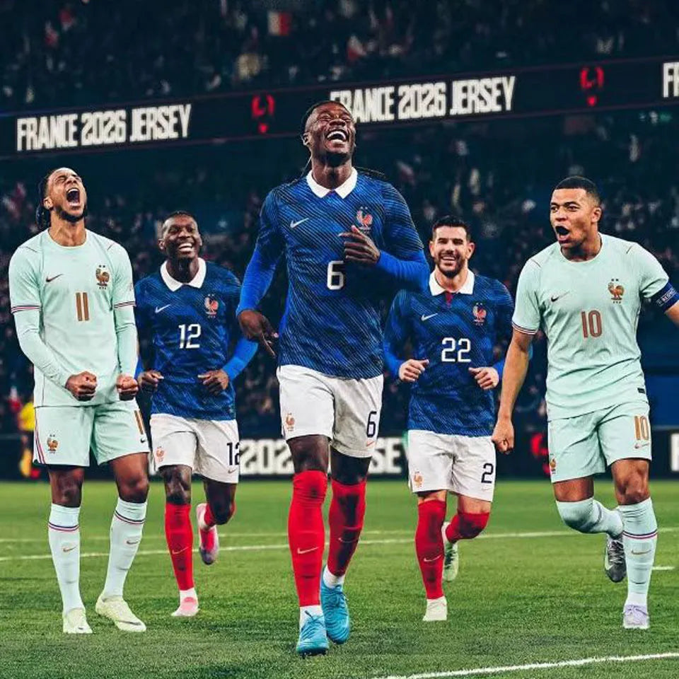 2026/27 France 1:1 Quality Away Fans Soccer Jersey (Have Right Patch 有右臂章 金底白字） Detail 4