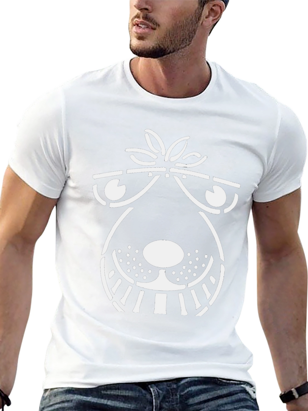 Quirky Cartoon Dog T-Shirt - Black