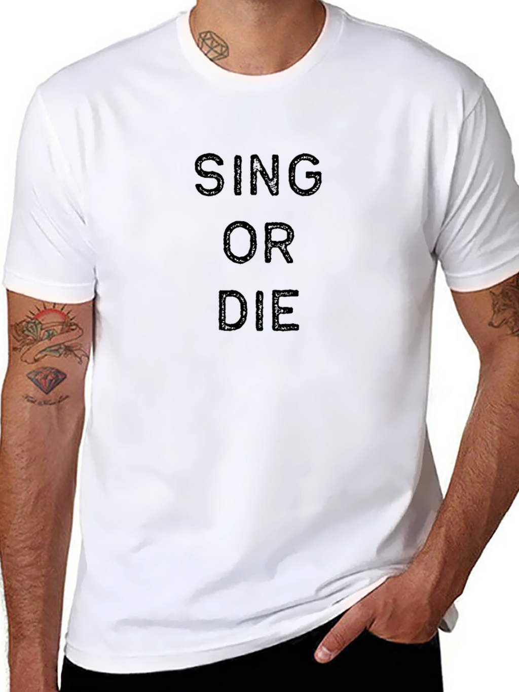 Sing or Die Black Graphic Tee