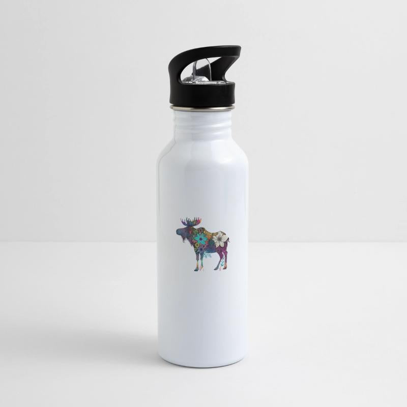 Floral Moose Elk Deer Wild Animal Watercolor