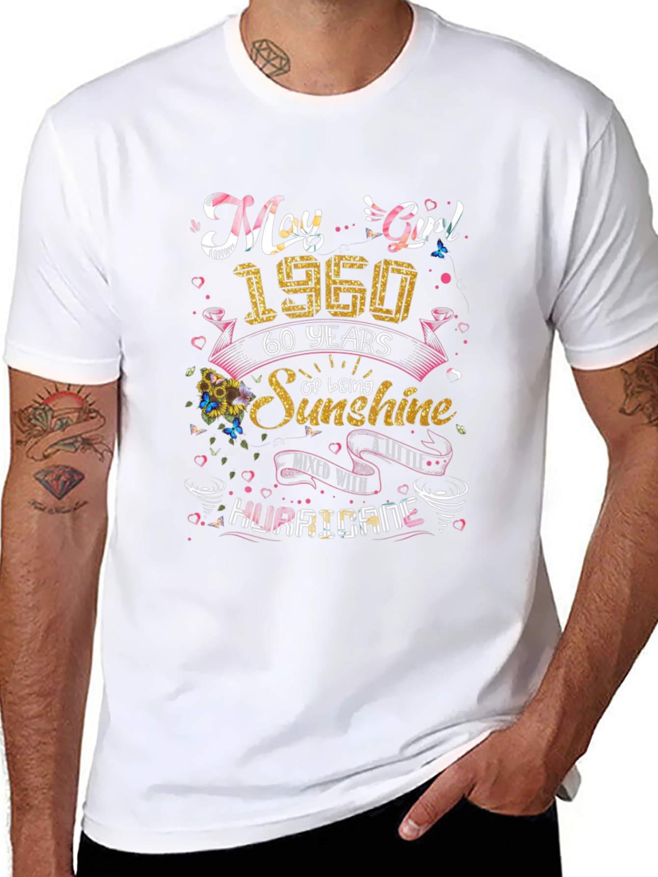 May Girl 1960 T-Shirt - Sunshine & Hurricane 60th Birthday