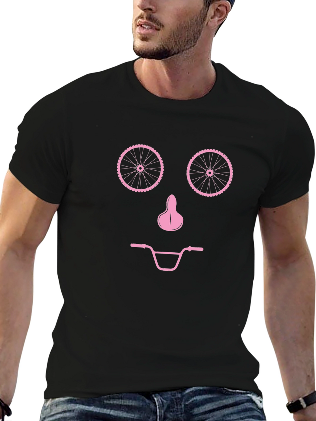 Bike Face Graphic T-Shirt - Black