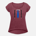 Funny Blue Tie with Black Suspenders Perfect