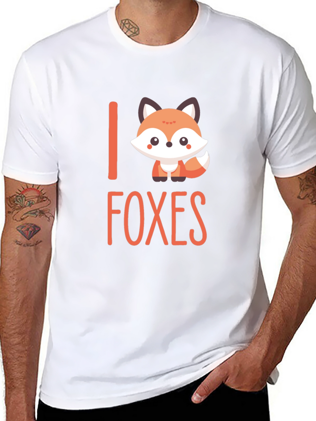 Cute Fox Graphic T-Shirt - I Love Foxes Tee