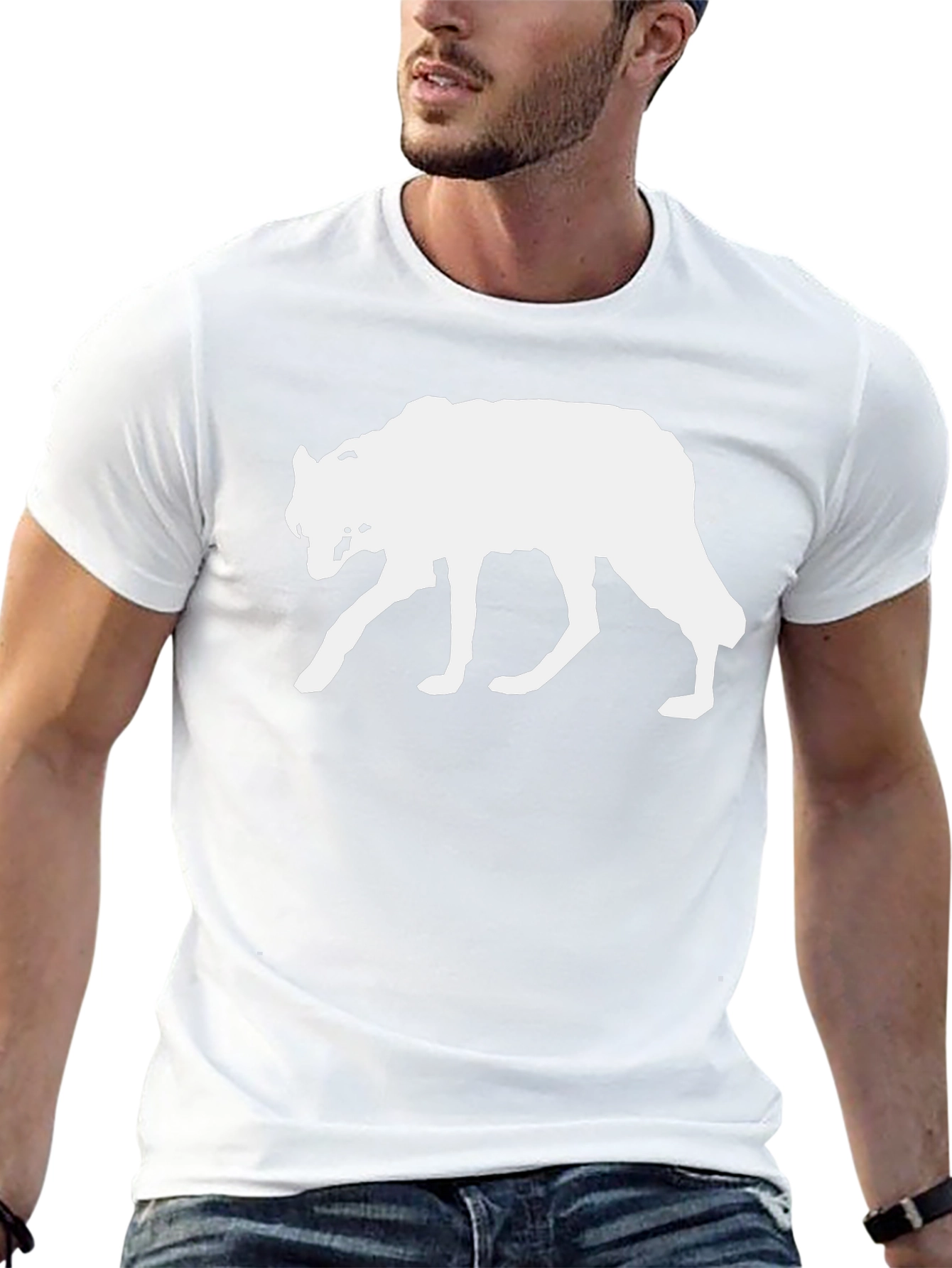 Wolf Silhouette Graphic Tee - Black