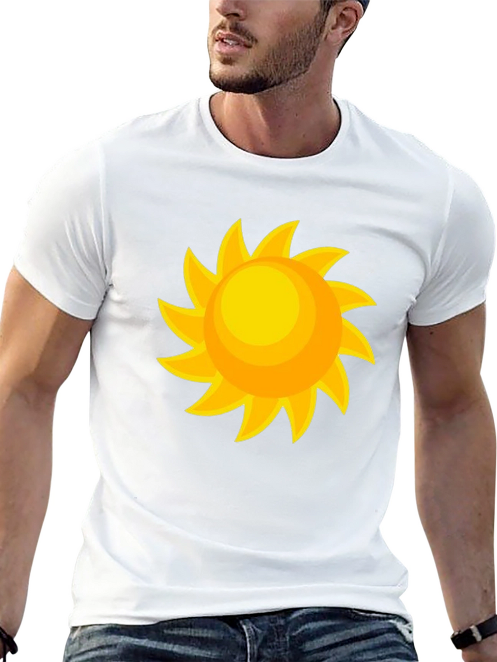 Sunny Day Graphic Tee - Black Cotton Comfort