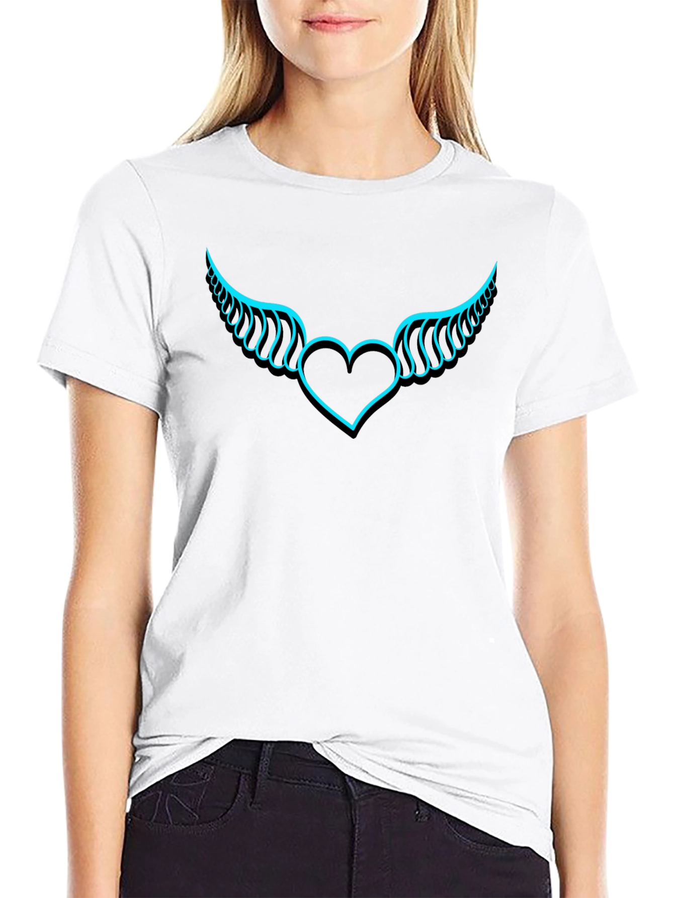 Winged Heart Graphic T-Shirt - Black