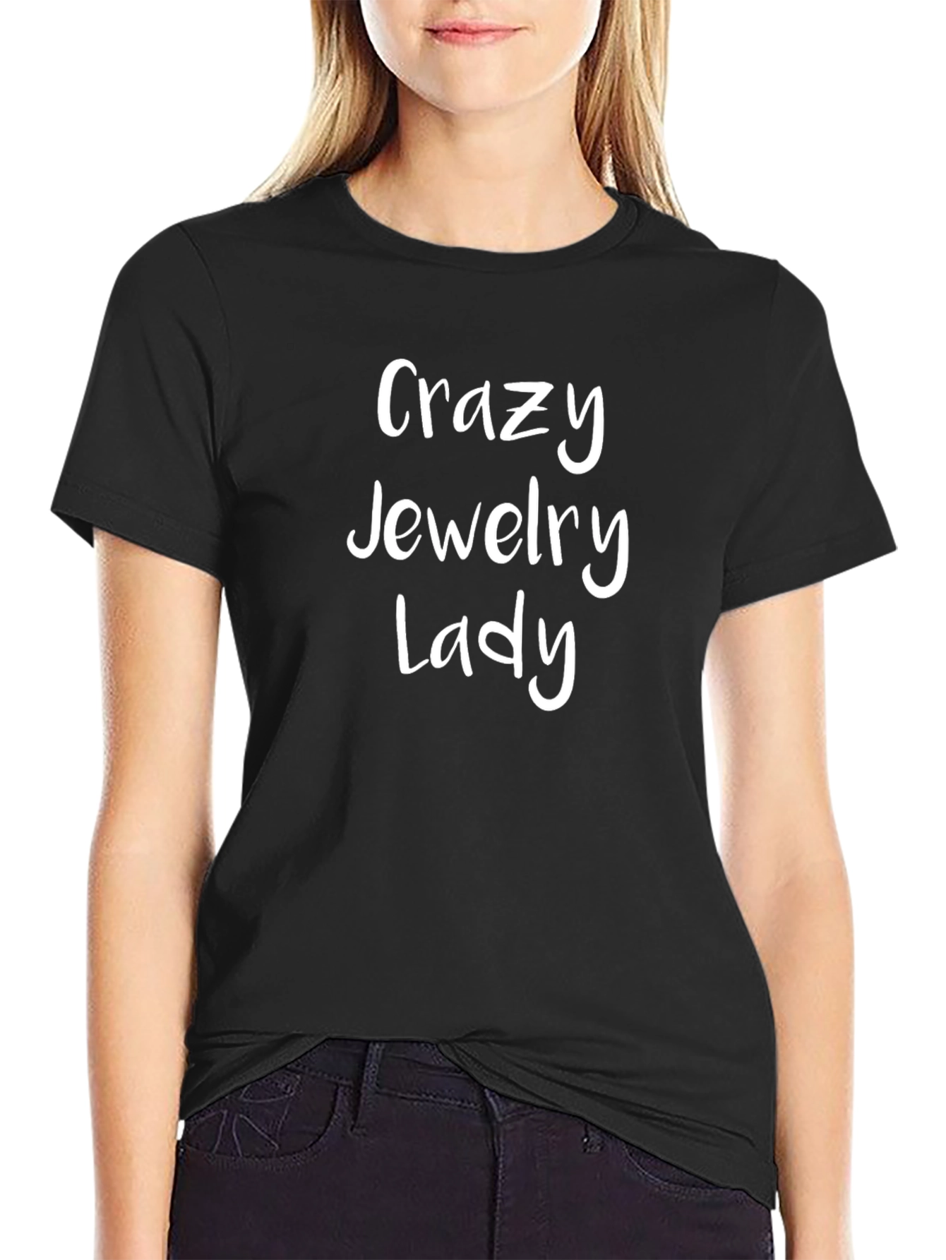 Crazy Jewelry Lady Black T-Shirt