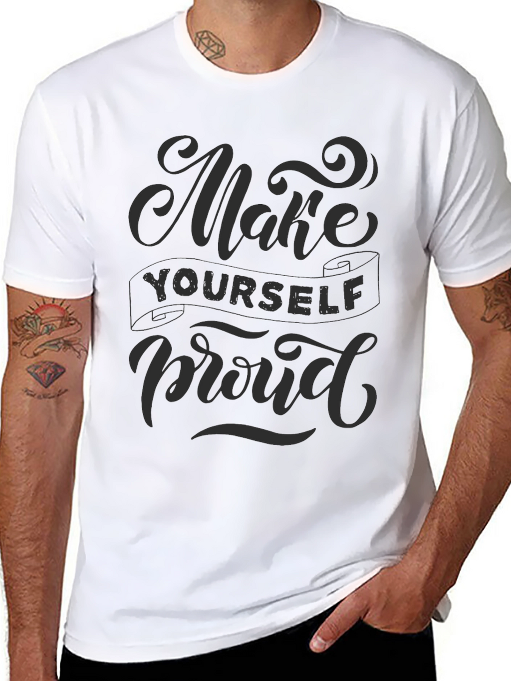 Make Yourself Proud Graphic Tee - Mens Black T-Shirt