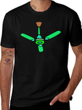 Green Ceiling Fan Graphic Black T-Shirt