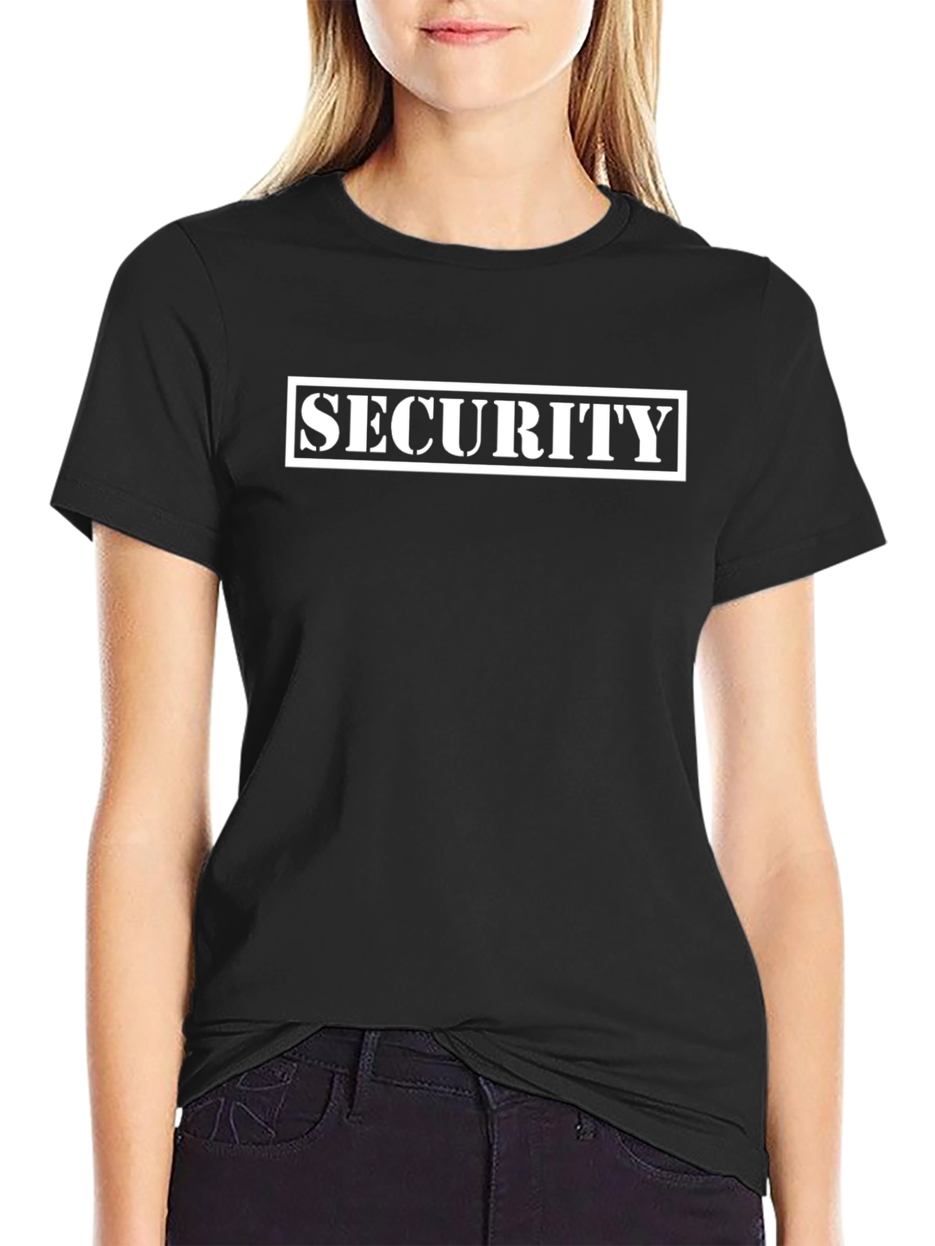 Security T-Shirt - Black Crew Neck
