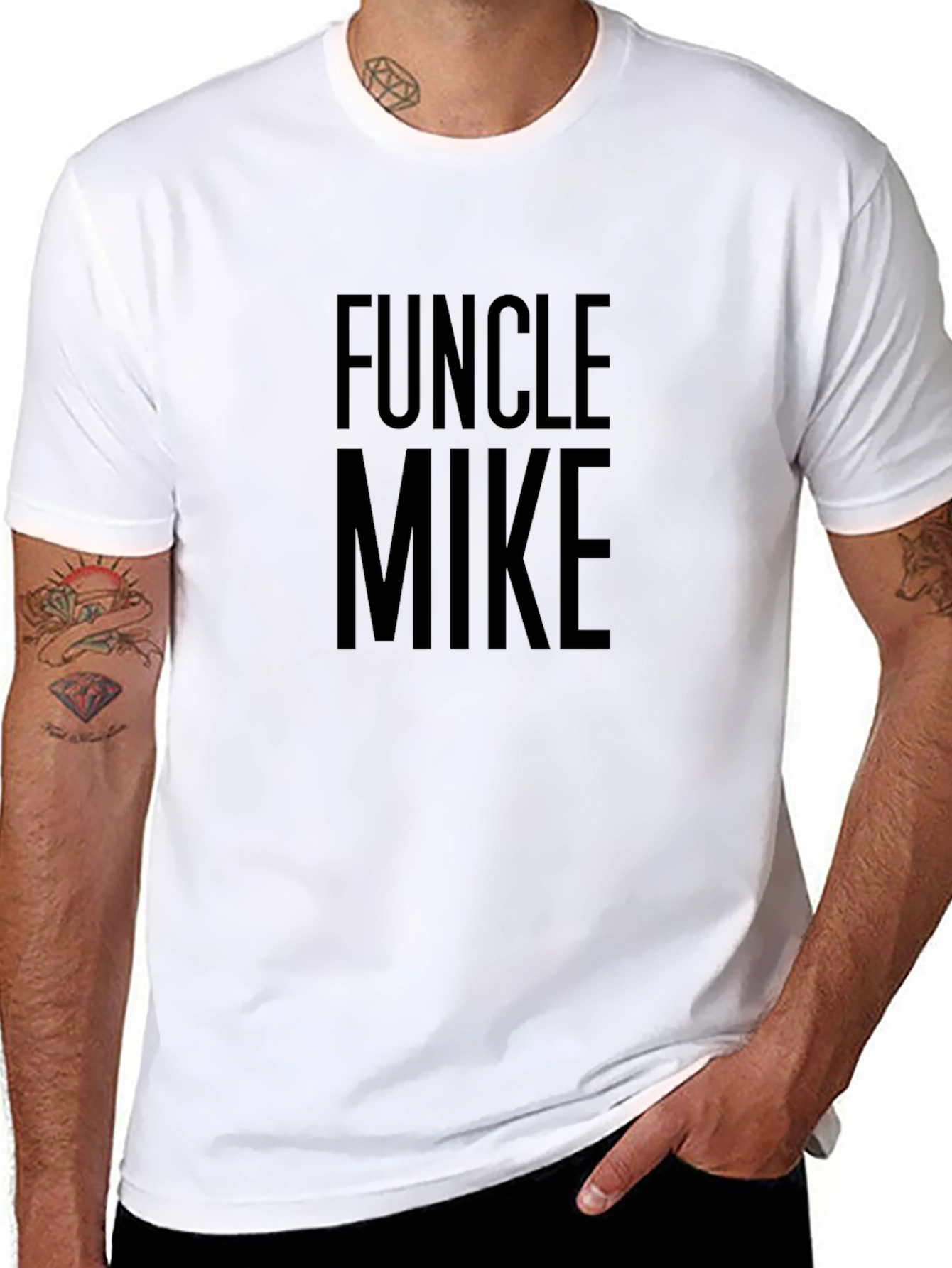 Funcle Mike Black Graphic T-Shirt