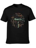 Darts Word Art Black T-Shirt