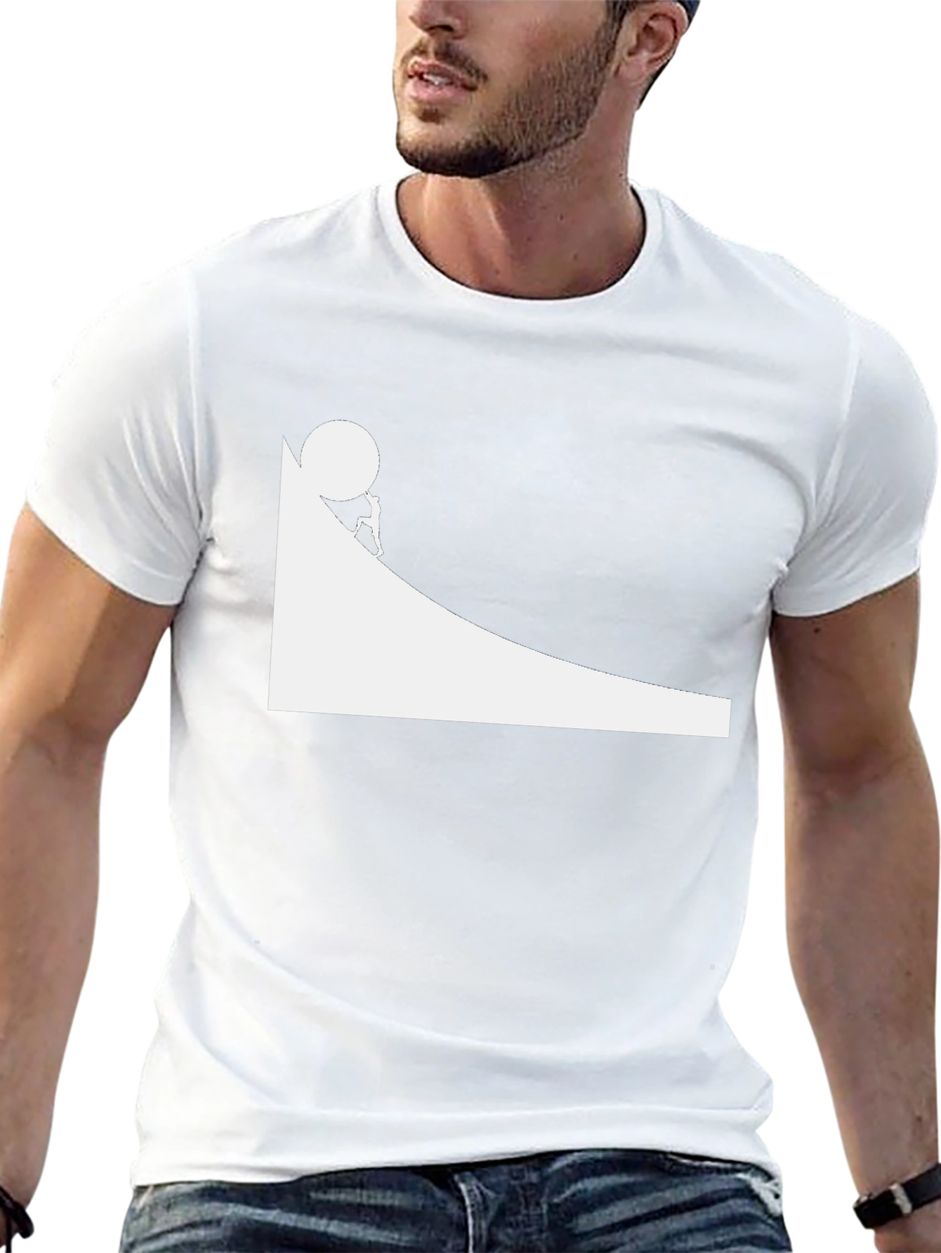 Sisyphus Black Graphic Tee - Mens Cotton T-Shirt