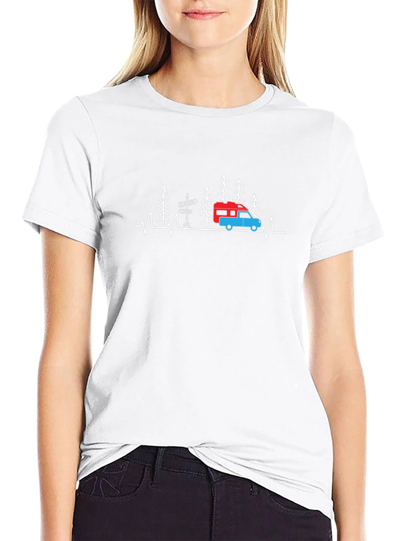 Camping Heartbeat Graphic T-Shirt