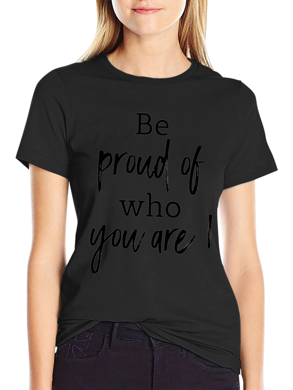 Be Proud Graphic Tee - Black Crew Neck T-Shirt